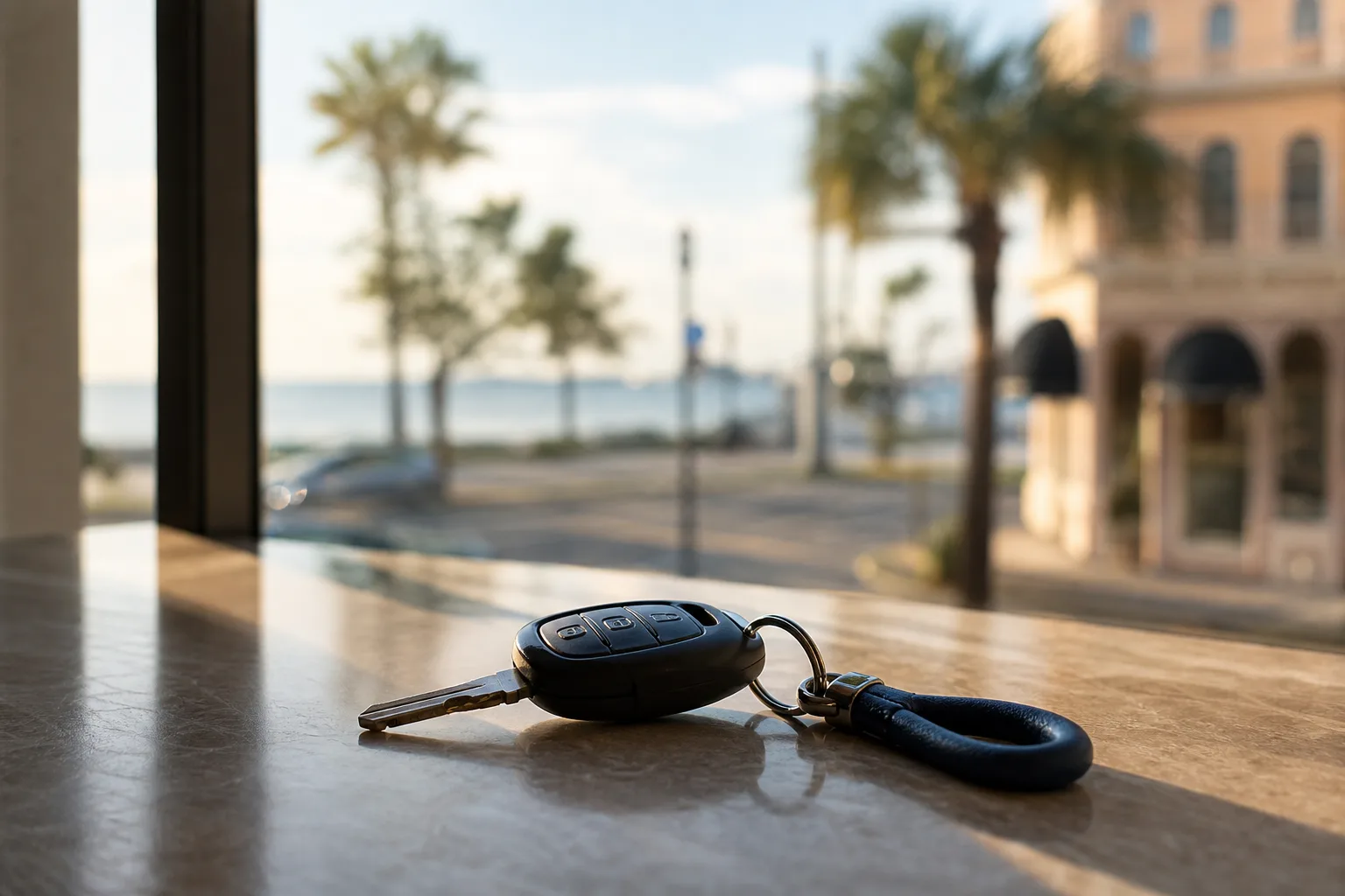 Car keys on a table representing non-owner FR-44 coverage in St. Petersburg